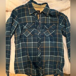 Marmot Teal and Beige Plaid Shirt, S